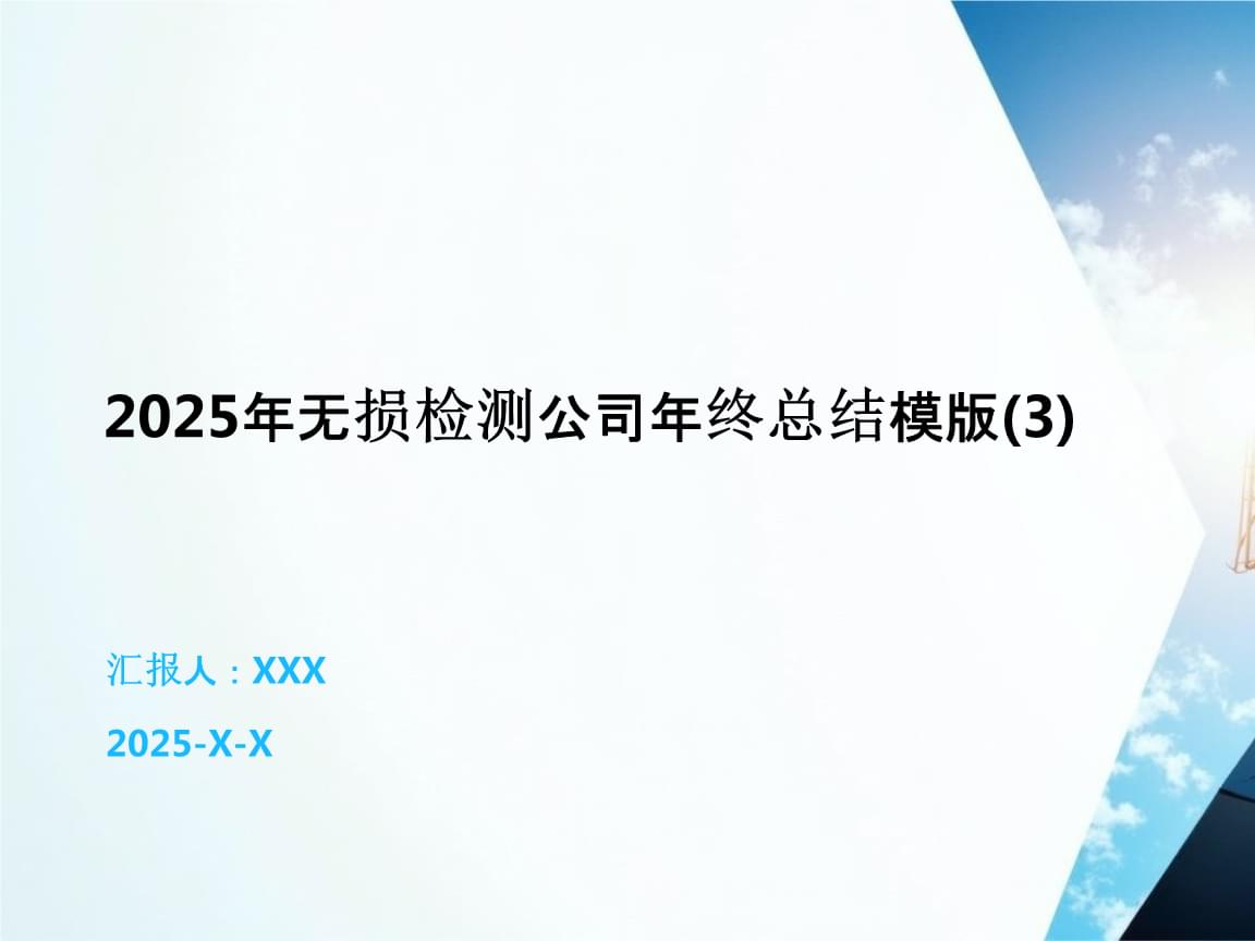 2025年无损检测公司年终总结报告